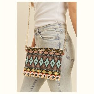 ✌🏼 #2477 Fashionably Cute Aztec Vibes Crossbody Purse